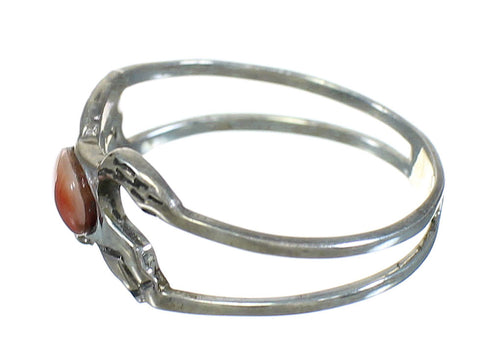 Oyster Shell Southwest Silver Horse Ring Size 6-1/4 YX92384